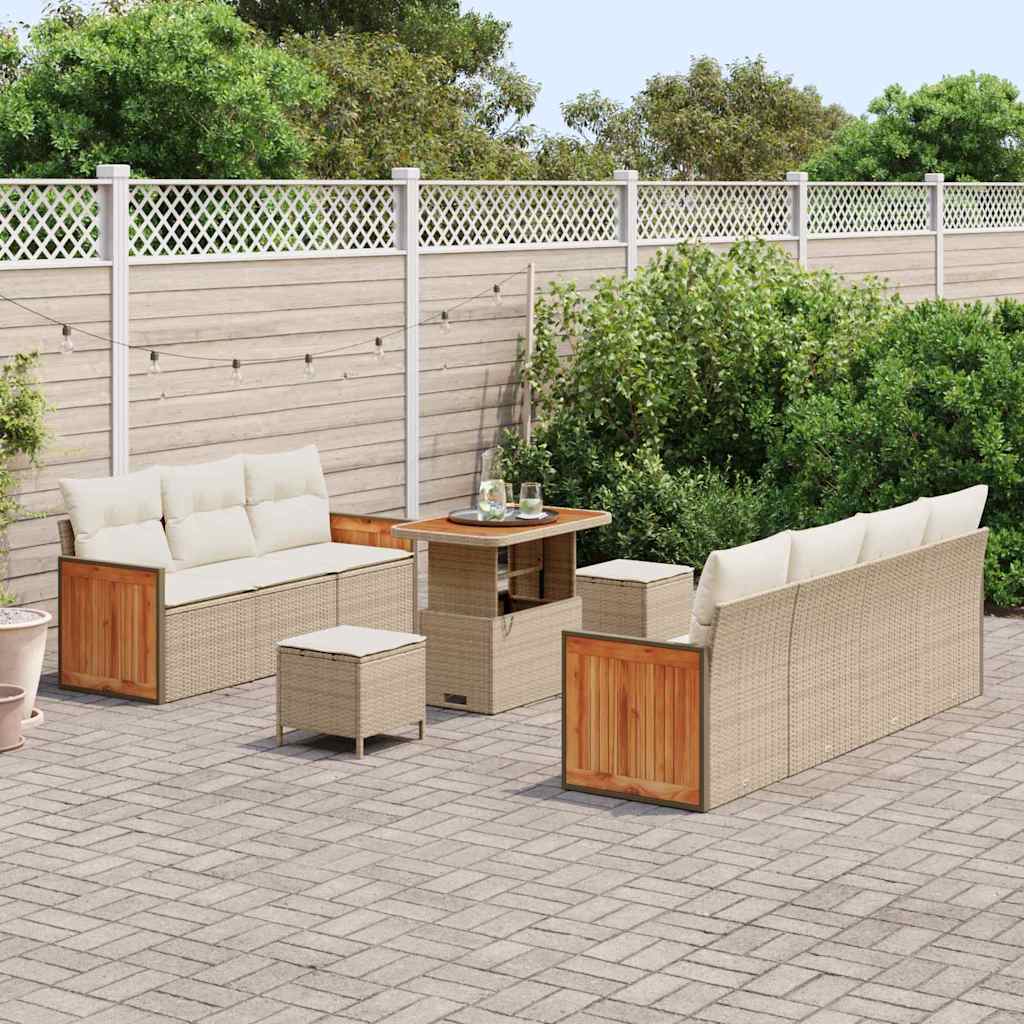 Set Divano da Giardino 13 pcs Beige e Crema polyrattan | homemem39