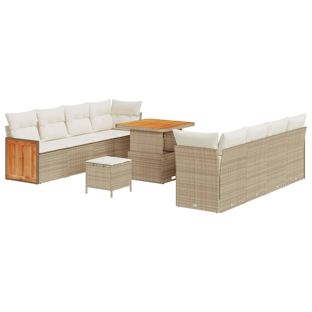 Set Divano da Giardino 12 pcs Beige e Crema polyrattan | homemem39