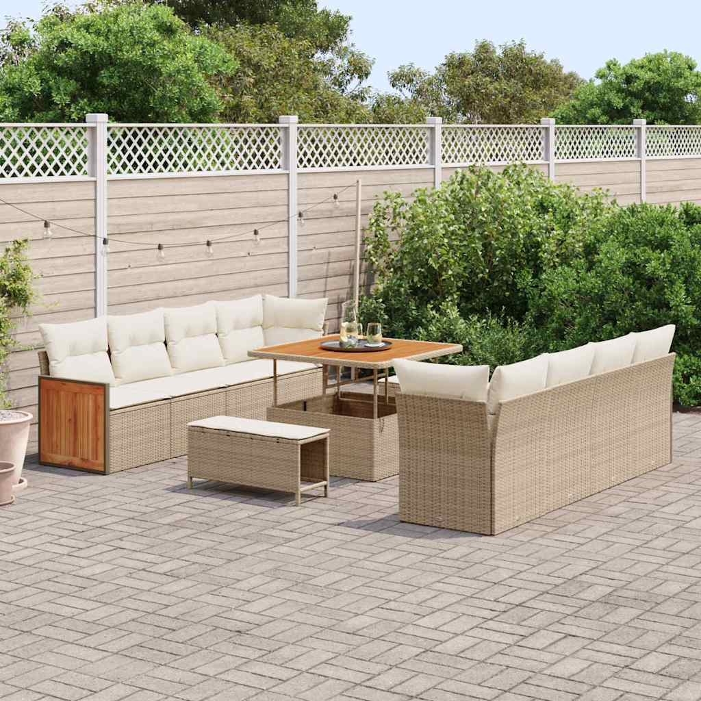 Set Divano da Giardino Beige e Crema 231 x 224 x 85 cm | homemem39