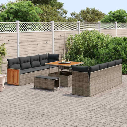 Set Divano da Giardino Grigio 231 x 224 x 85 cm polyrattan | homemem39