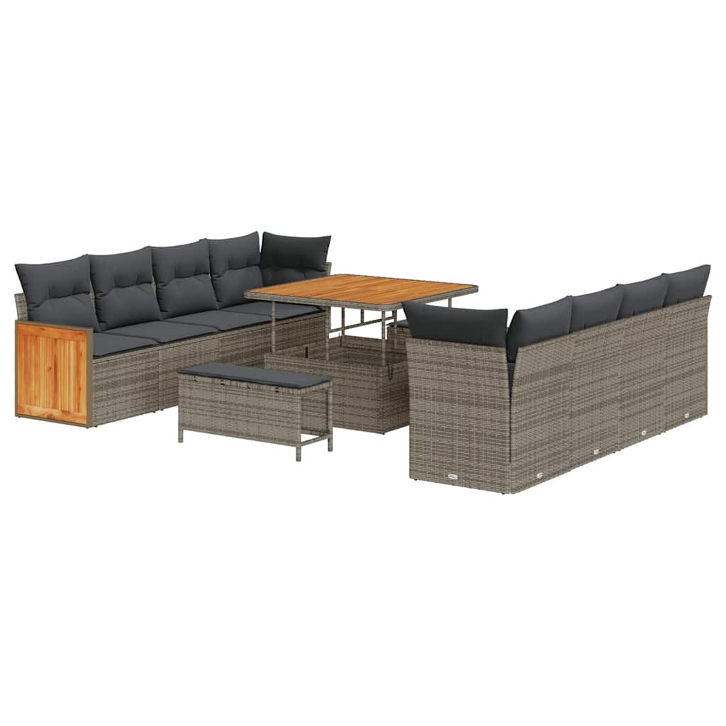 Set Divano da Giardino Grigio 231 x 224 x 85 cm polyrattan | homemem39