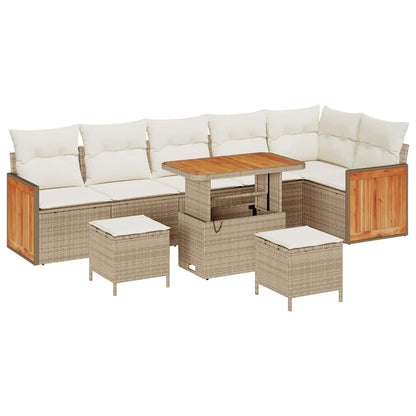 Set Divano da Giardino 11 pcs Beige e Crema polyrattan | homemem39