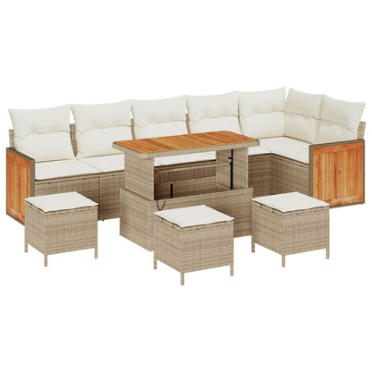 Set Divano da Giardino 12 pcs Beige e Crema polyrattan | homemem39