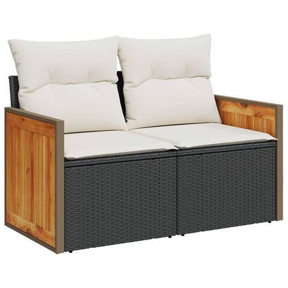 Set Divano da Giardino 13 pcs Nero e Crema polyrattan | homemem39