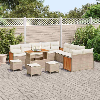 Set Divano da Giardino 18 pcs Beige e Crema polyrattan | homemem39