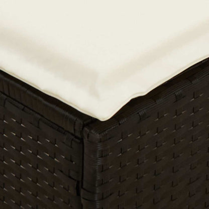 Set Divani da Giardino 4 pz con Cuscini Forma L Polyrattan Nero