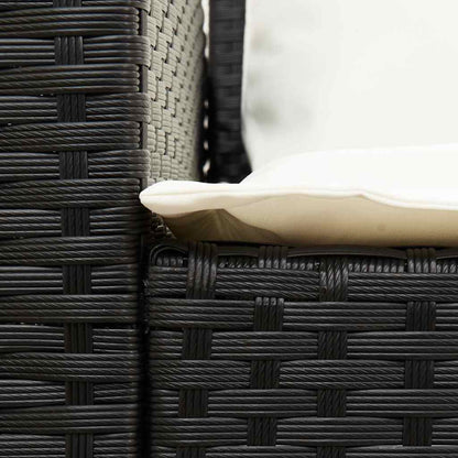 Set Divani da Giardino 4 pz con Cuscini Forma L Polyrattan Nero | homemem39