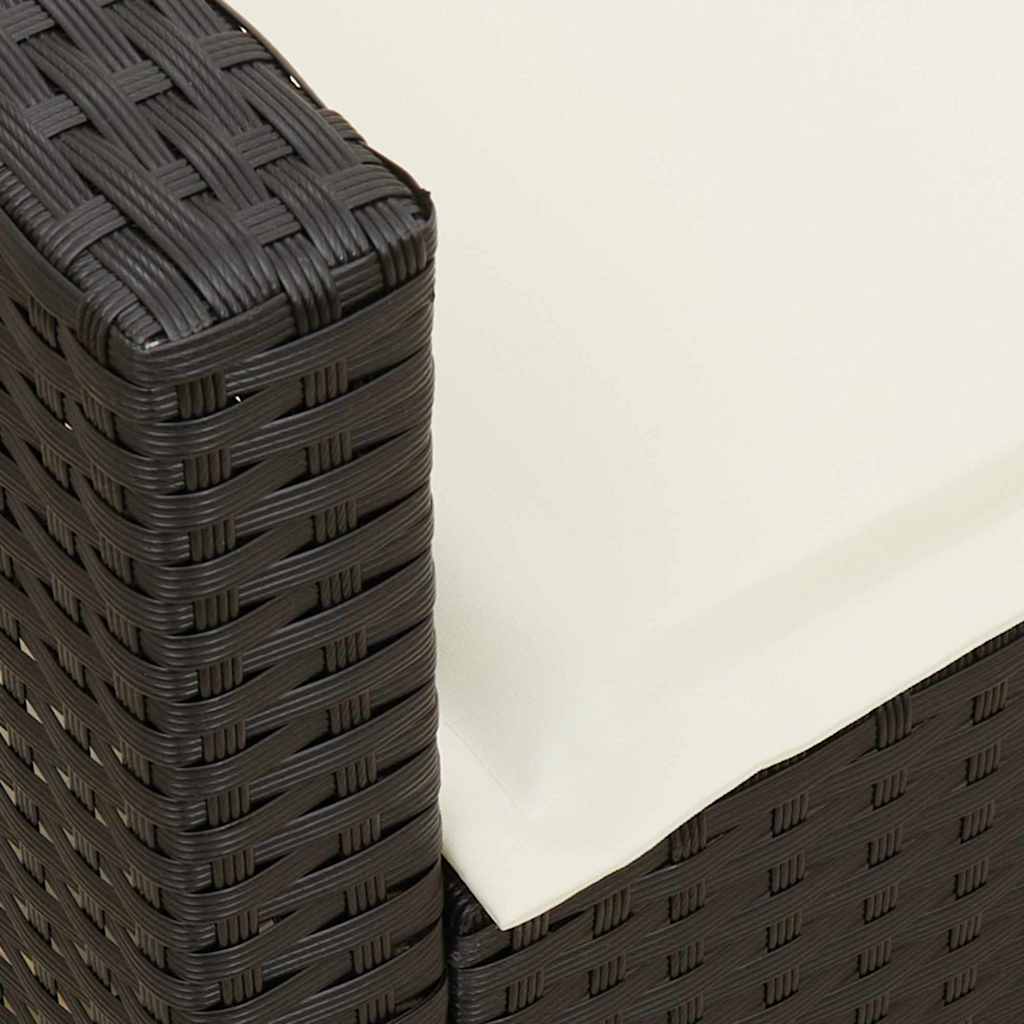 Set Divani da Giardino 4 pz con Cuscini Forma L Polyrattan Nero | homemem39