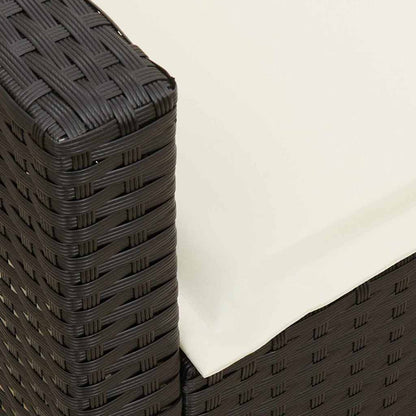 Set Divani da Giardino 4 pz con Cuscini Forma L Polyrattan Nero | homemem39