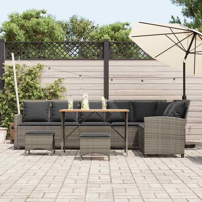 Set Divani da Giardino 4 pz con Cuscini a Forma di L Polyrattan