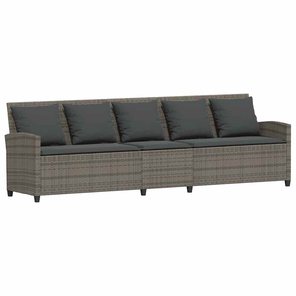 Set Divani da Giardino 4 pz con Cuscini a Forma di L Polyrattan