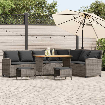 Set Divani da Giardino 4 pz con Cuscini a Forma di L Polyrattan