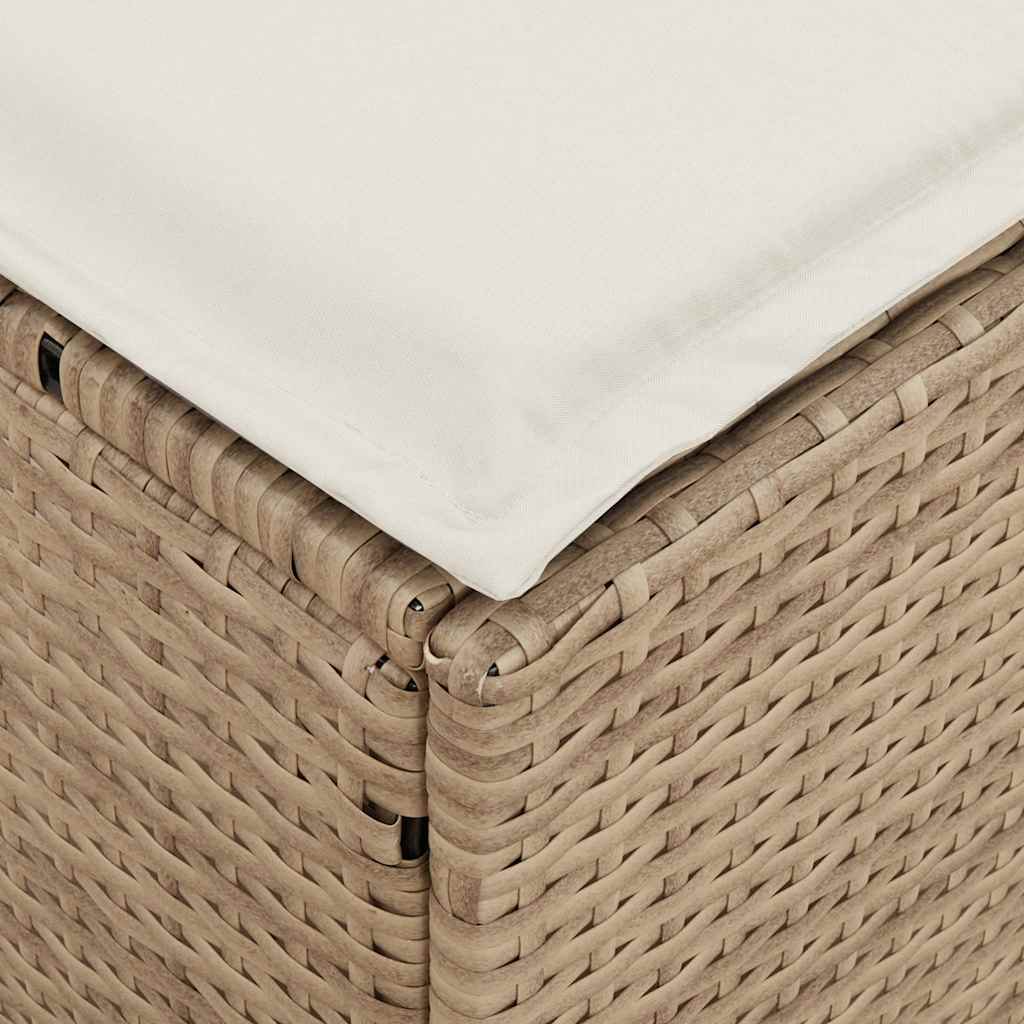 Set Divano da Giardino 4 pz con Cuscini a L Beige in Polyrattan