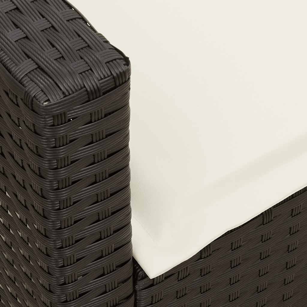 Divano da Giardino con Cuscini in Polyrattan Nero | homemem39