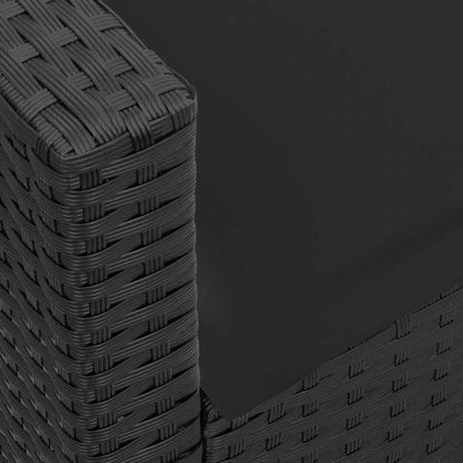 Divano da Giardino con Cuscini in Polyrattan Nero - homemem39