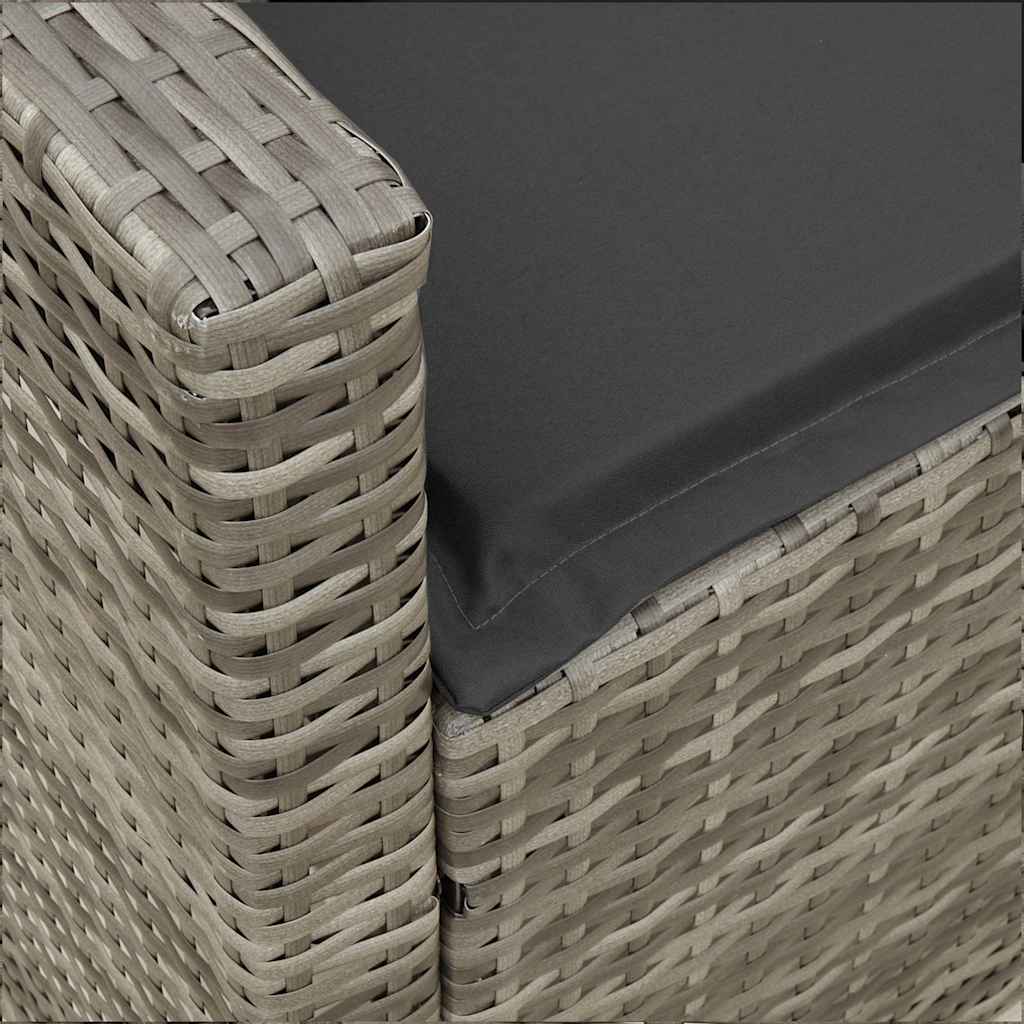 Divano da Giardino con Cuscini in Polyrattan Grigio - homemem39