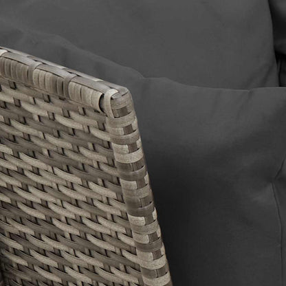 Divano da Giardino con Cuscini in Polyrattan Grigio - homemem39