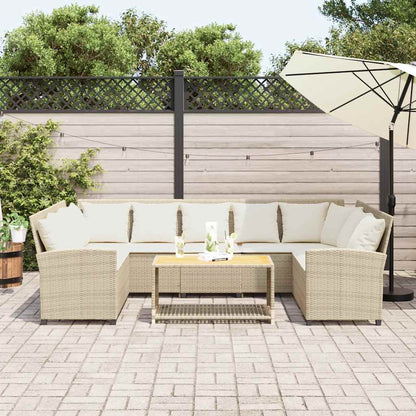 Divano da Giardino con Cuscini in Polyrattan Beige - homemem39