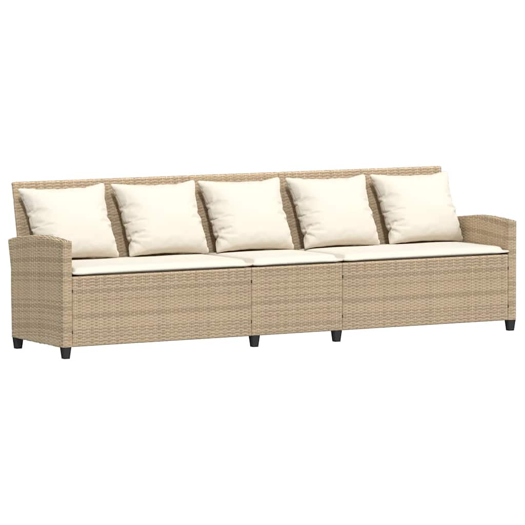 Divano da Giardino con Cuscini in Polyrattan Beige - homemem39