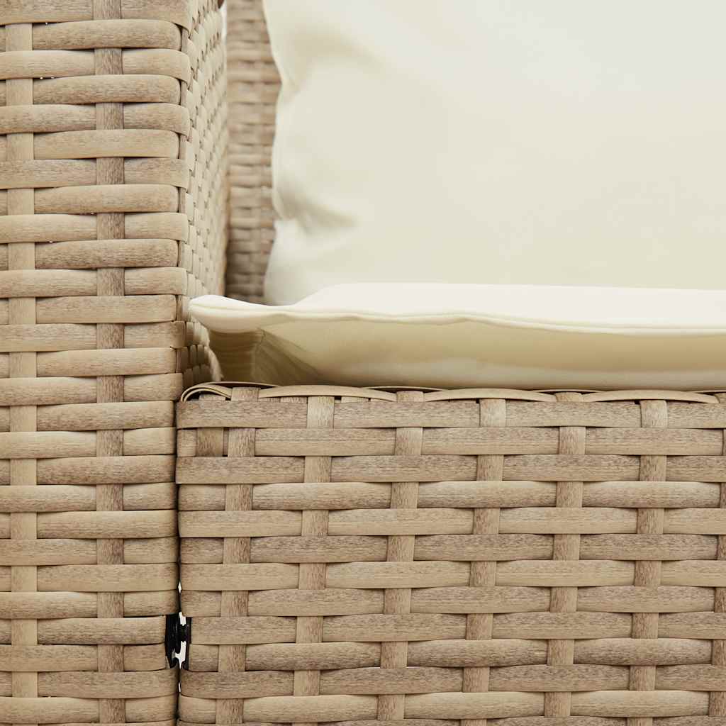 Divano da Giardino con Cuscini in Polyrattan Beige - homemem39