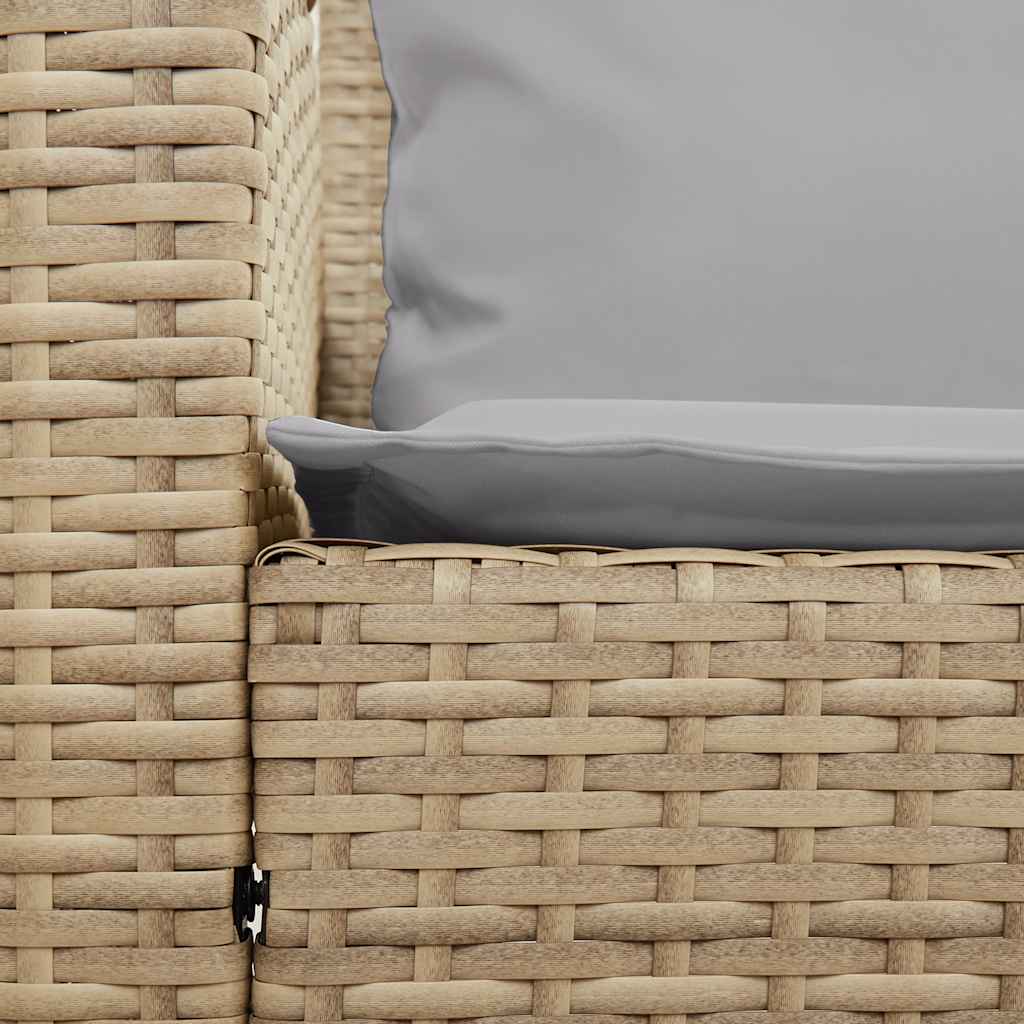 Divano da Giardino con Cuscini in Polyrattan Beige | homemem39