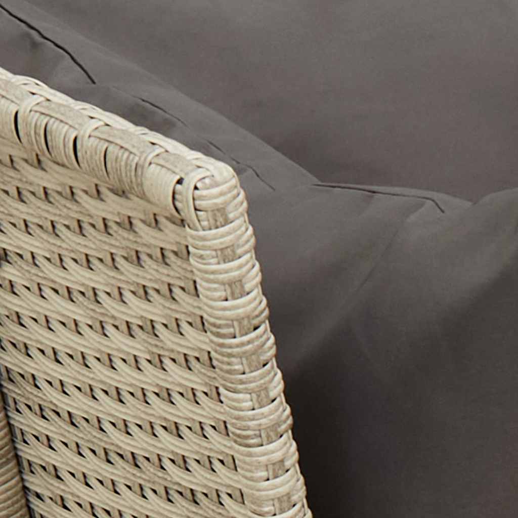 Divano da Giardino con Cuscini in Polyrattan Grigio Chiaro | homemem39