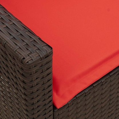 Divano da Giardino con Cuscini in Polyrattan Marrone | homemem39