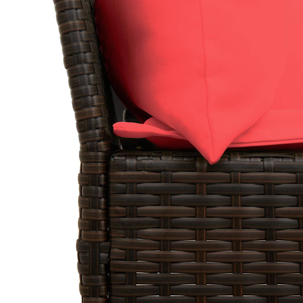 Divano da Giardino con Cuscini in Polyrattan Marrone | homemem39