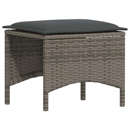 Set Divani da Giardino 4 pz con Cuscini in Polyrattan Grigio