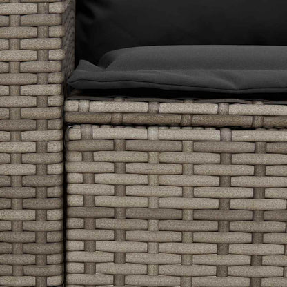 Set Divani da Giardino 4 pz con Cuscini in Polyrattan Grigio