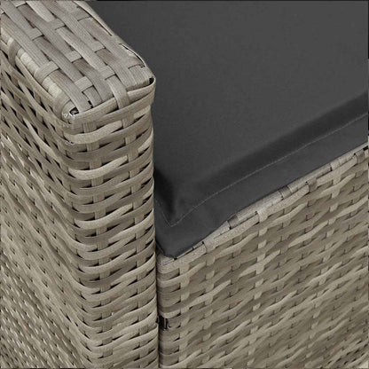 Set Divani da Giardino 4 pz con Cuscini in Polyrattan Grigio - homemem39