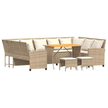Set Divano da Giardino 4 pz con Cuscini Beige in Polyrattan - homemem39
