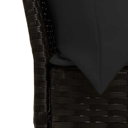 Set Divani da Giardino 3 pz con Cuscini in Polyrattan Nero - homemem39