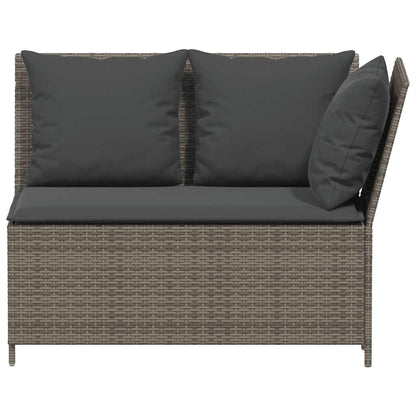 Set Divani da Giardino 3 pz con Cuscini Grigio in Polyrattan - homemem39