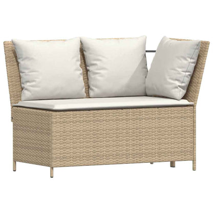 Set Divano da Giardino 3 pz con Cuscini Beige in Polyrattan - homemem39