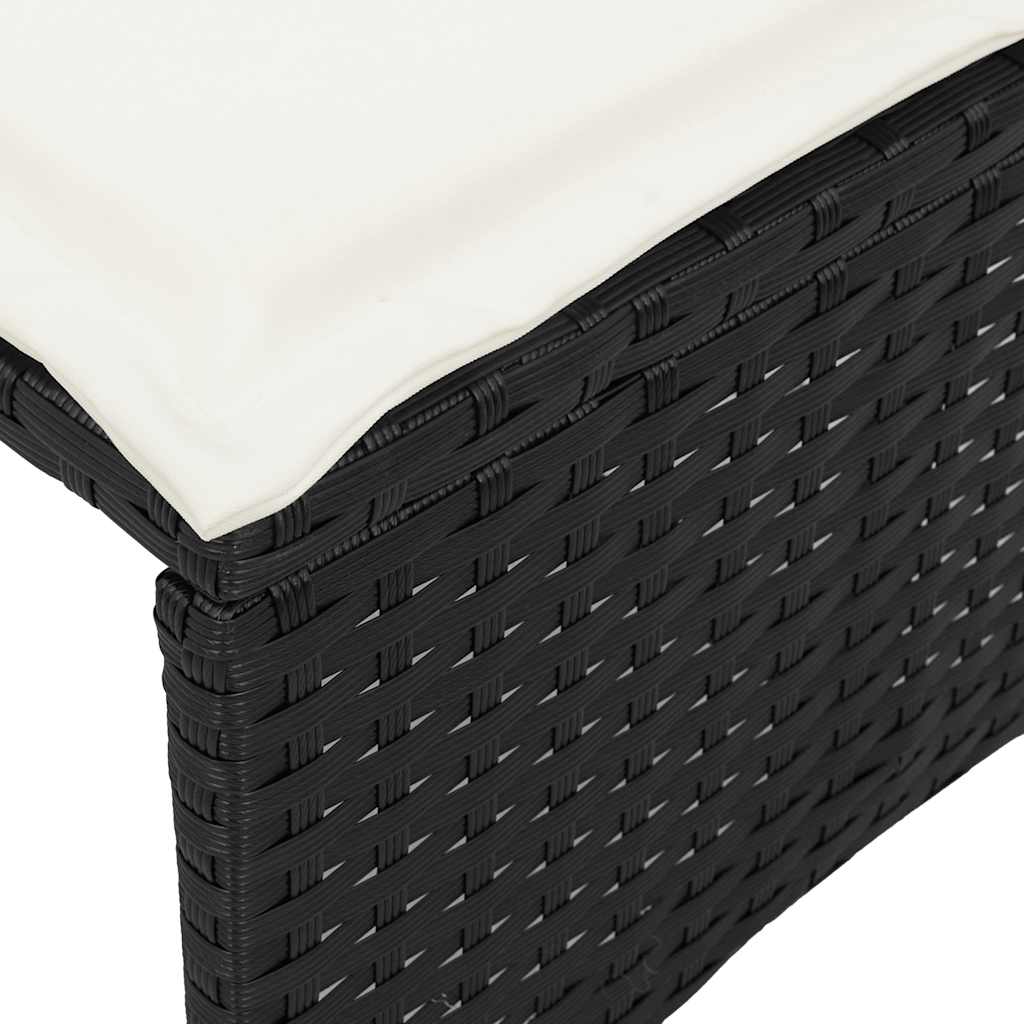 Set Divani da Giardino 5 pz con Cuscini in Polyrattan Nero