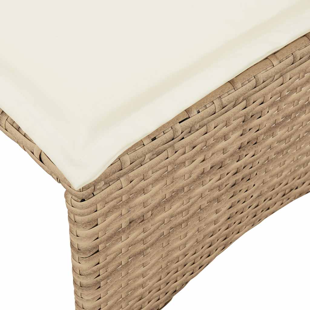 Set Divano da Giardino 5 pz con Cuscini Beige in Polyrattan