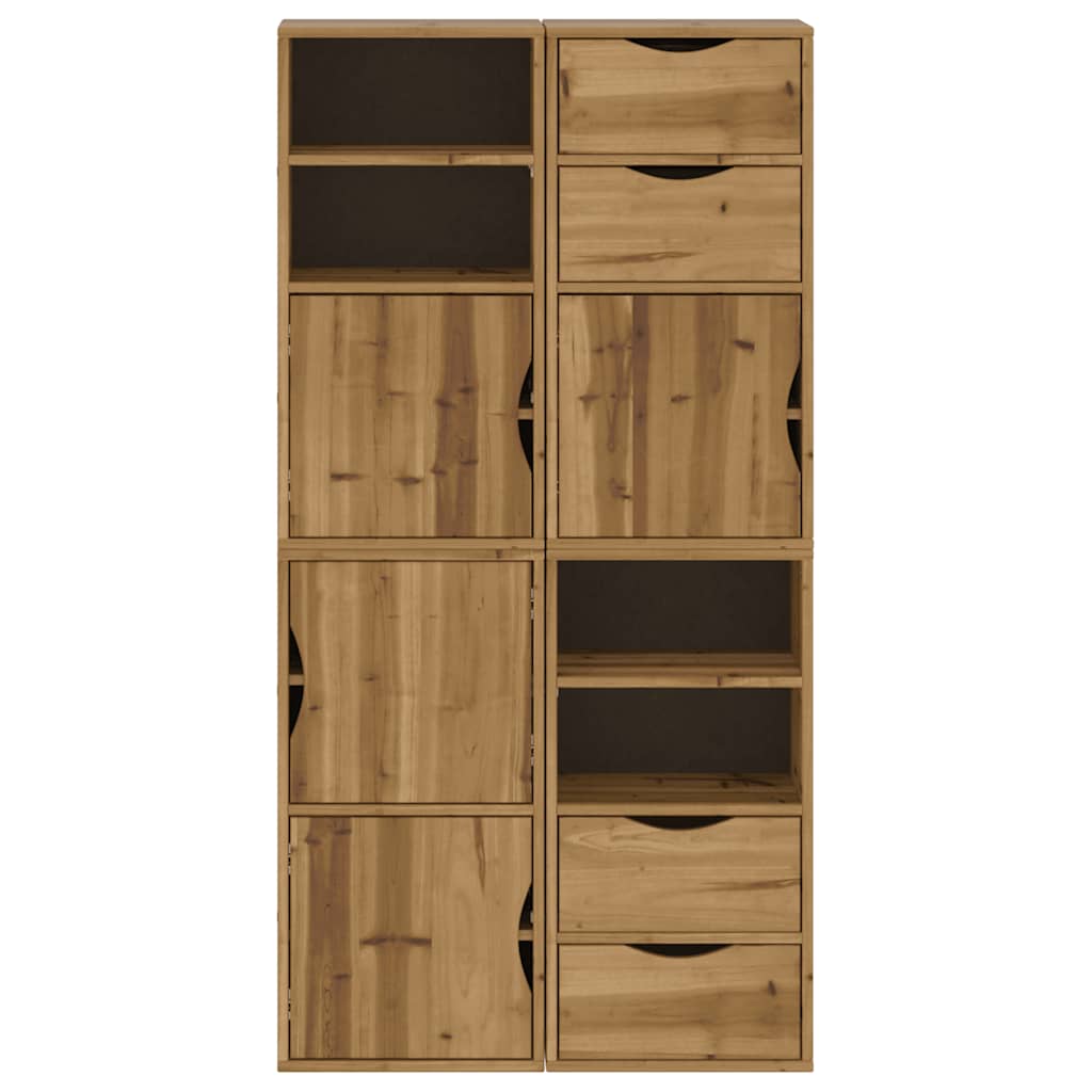 Armadietti Laterali 4 pz ODDA 40x24x79 cm Legno Massello Pino - homemem39