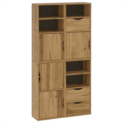 Armadietti Laterali 4 pz ODDA 40x24x79 cm Legno Massello Pino