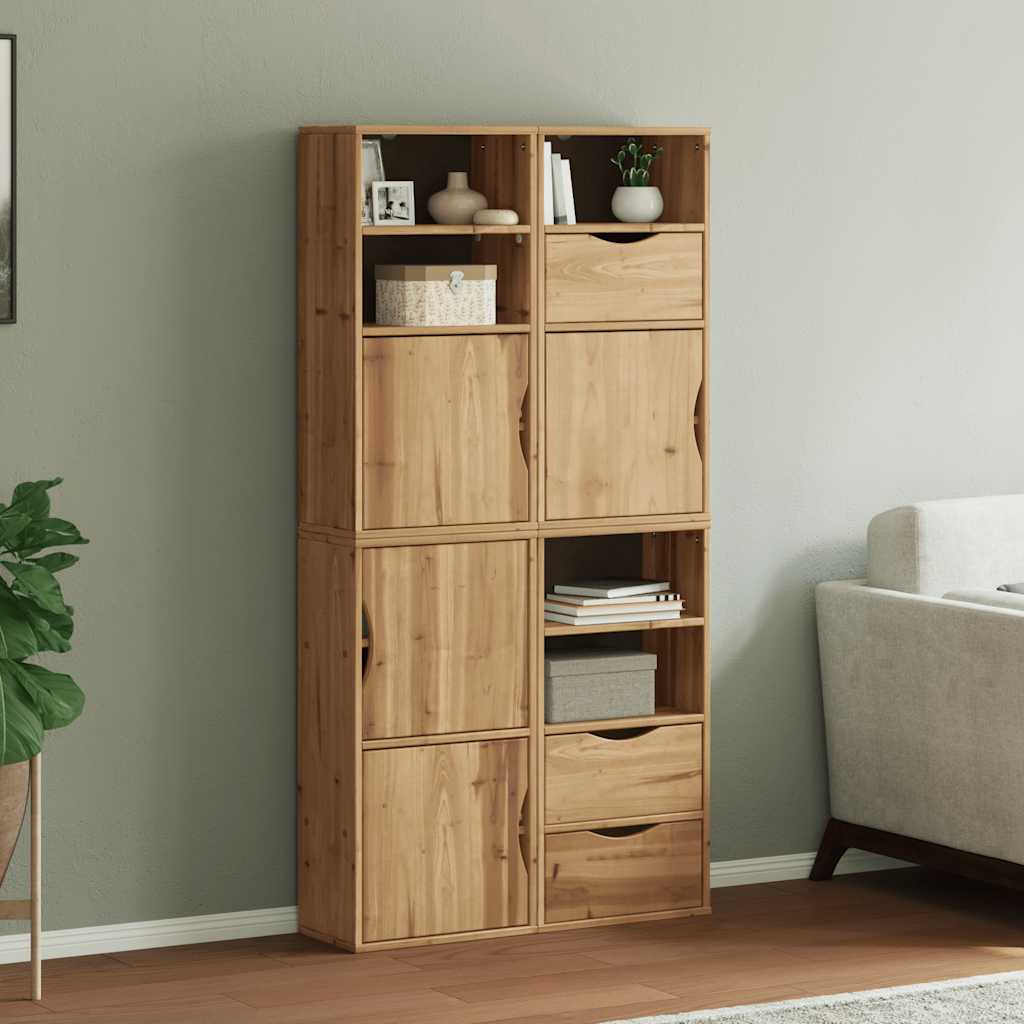 Armadietti Laterali 4 pz ODDA 40x24x79 cm Legno Massello Pino