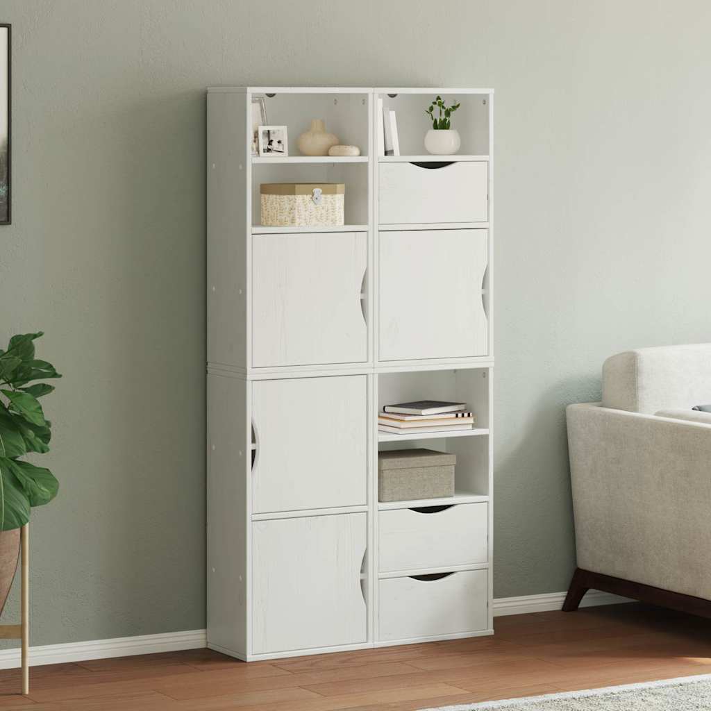 Armadietti Laterali 4 pz ODDA Bianco 40x24x79 cm Legno di Pino - homemem39