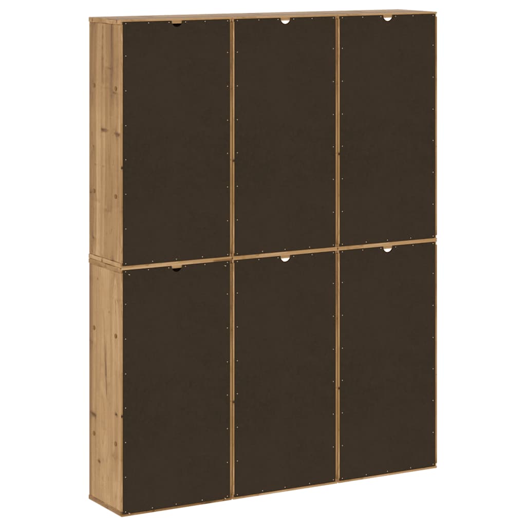 Armadietti Laterali 6 pz ODDA 40x24x79 cm Legno Massello Pino - homemem39