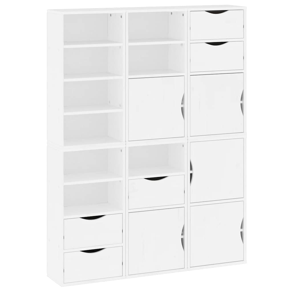 Armadietti Laterali 6 pz ODDA Bianco 40x24x79 cm Legno di Pino - homemem39