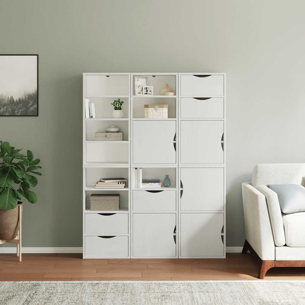 Armadietti Laterali 6 pz ODDA Bianco 40x24x79 cm Legno di Pino - homemem39