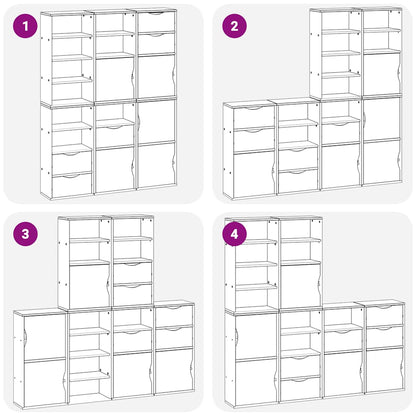 Armadietti Laterali 6 pz ODDA Bianco 40x24x79 cm Legno di Pino - homemem39
