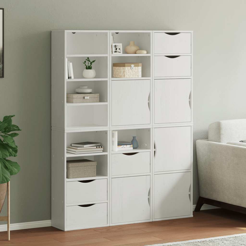 Armadietti Laterali 6 pz ODDA Bianco 40x24x79 cm Legno di Pino - homemem39
