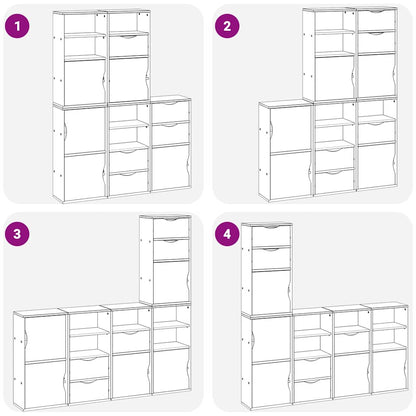 Armadietti Laterali 5 pz ODDA 40x24x79 cm Legno Massello Pino - homemem39