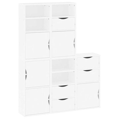 Armadietti Laterali 5 pz ODDA Bianco 40x24x79 cm Legno di Pino - homemem39