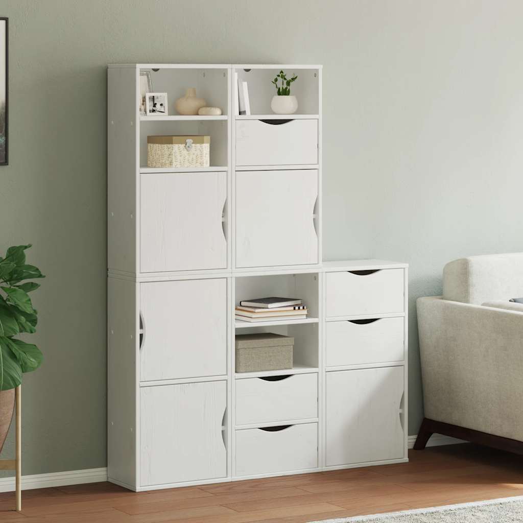 Armadietti Laterali 5 pz ODDA Bianco 40x24x79 cm Legno di Pino - homemem39