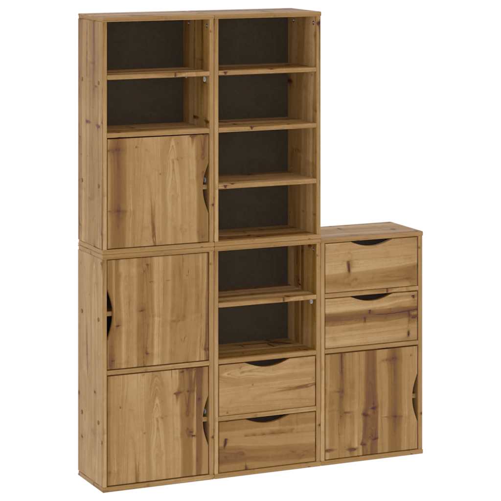 Armadietti Laterali 5 pz ODDA 40x24x79 cm Legno Massello Pino